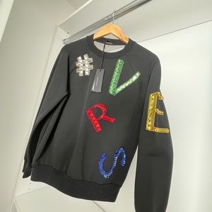 🐲 Versace brand new embellished logo oversized crew neck glam sweater 🐲